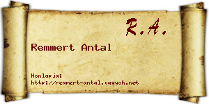 Remmert Antal névjegykártya